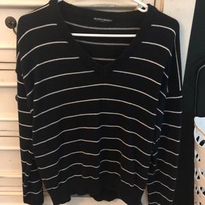Brandy Melville navy and white striped sweater